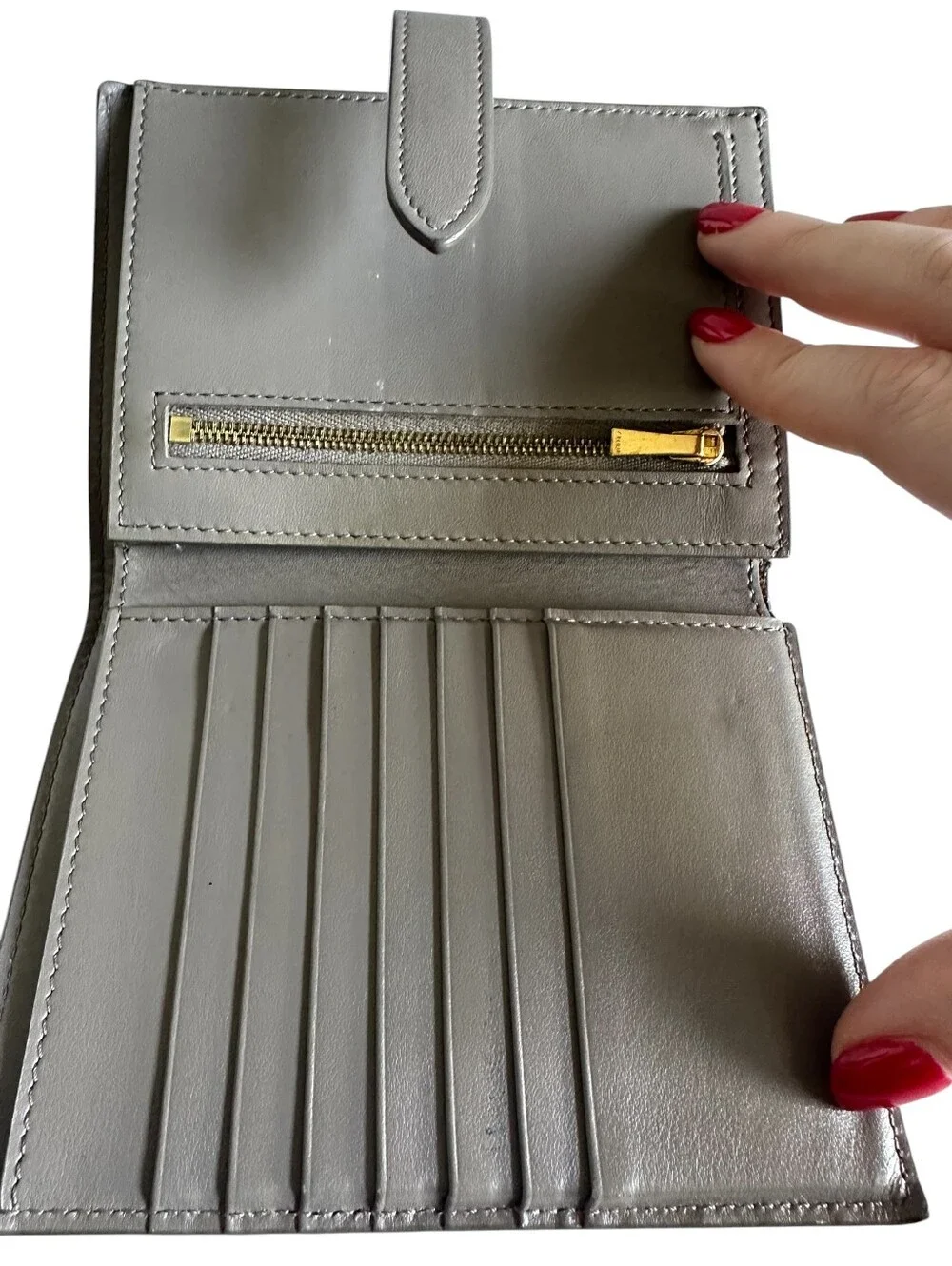 Celine Medium Strap Wallet Pebble Grained Calfskin Leather Wallet Box Dust Bag - Picture 12 of 13